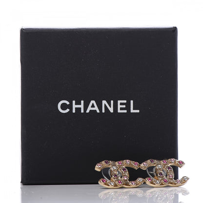 Chanel Crystal CC Earrings Gold Multicolor 5 of 5