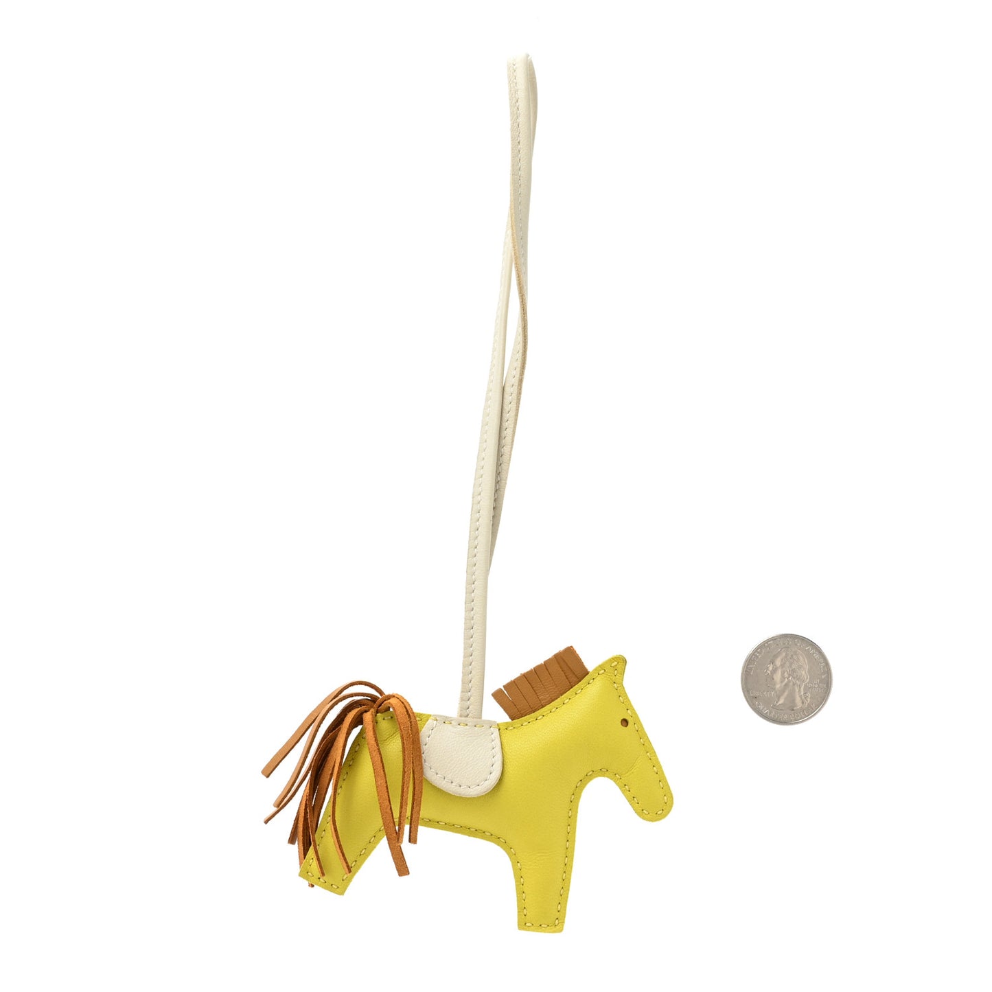 Milo Lambskin Grigri Rodeo Horse Bag Charm PM Lime Sesame Craie