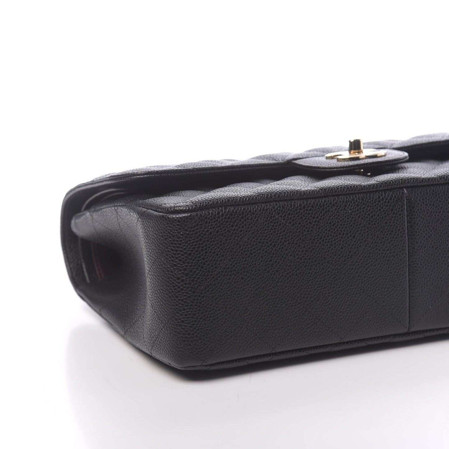 Caviar Quilted Jumbo Double Flap Black