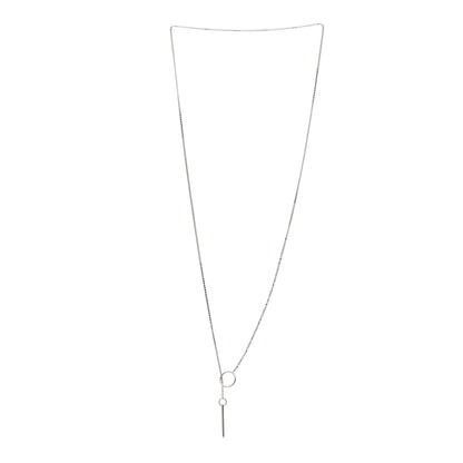 Gucci 18K White Gold 20mm Lariat Necklace 3 of 4