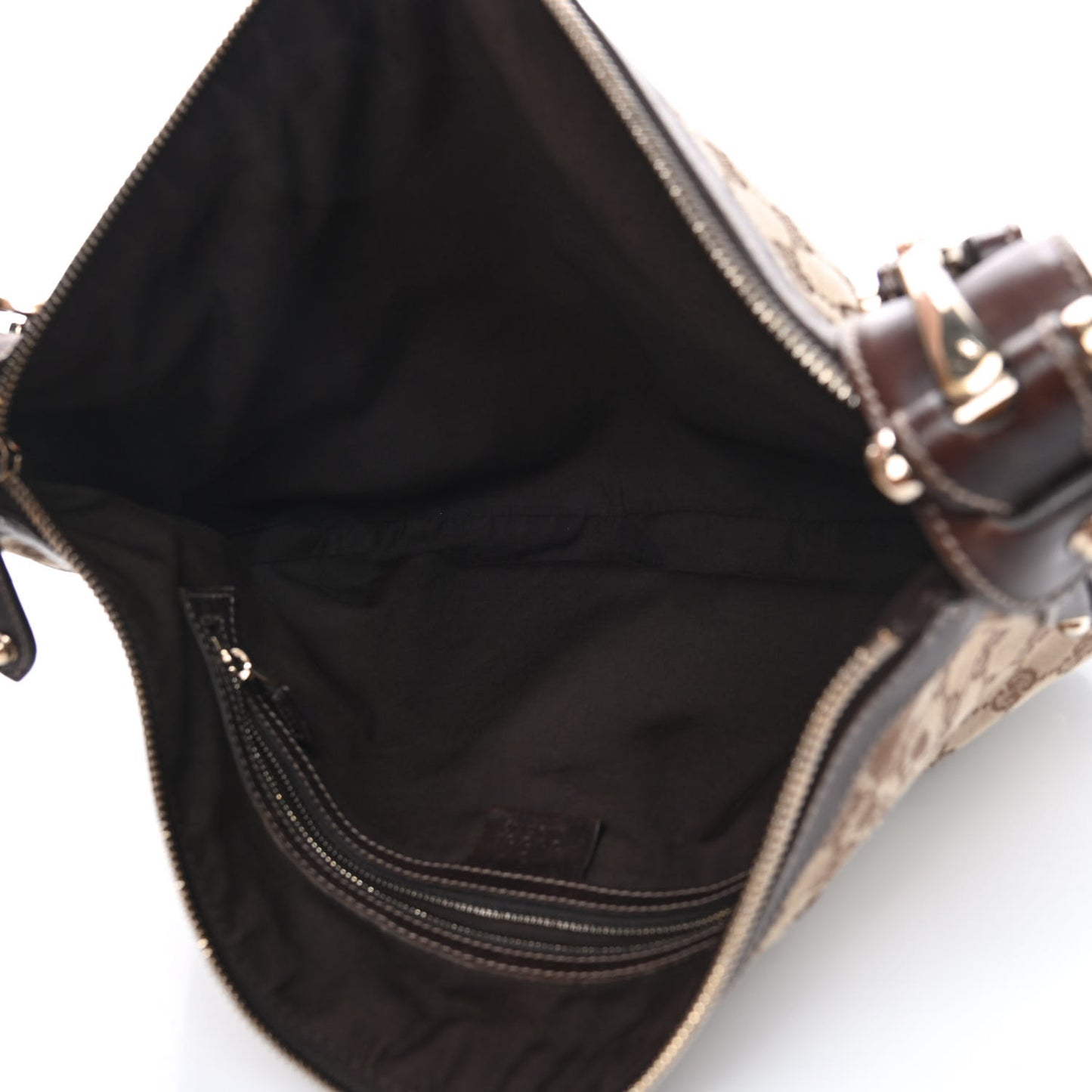 Monogram Web Studded Pelham Shoulder Bag Dark Brown