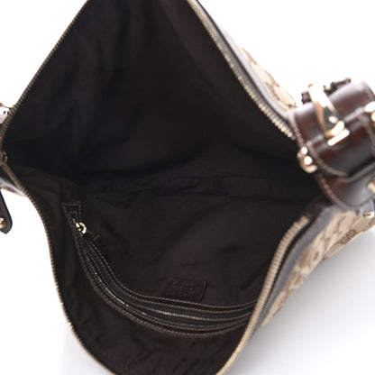 Gucci Monogram Web Studded Pelham Shoulder Bag Dark Brown 5 of 18