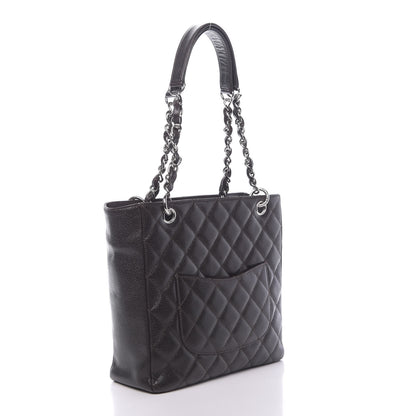 Chanel Caviar Quilted Petit Shopping Tote PST Dark Brown 3 of 11
