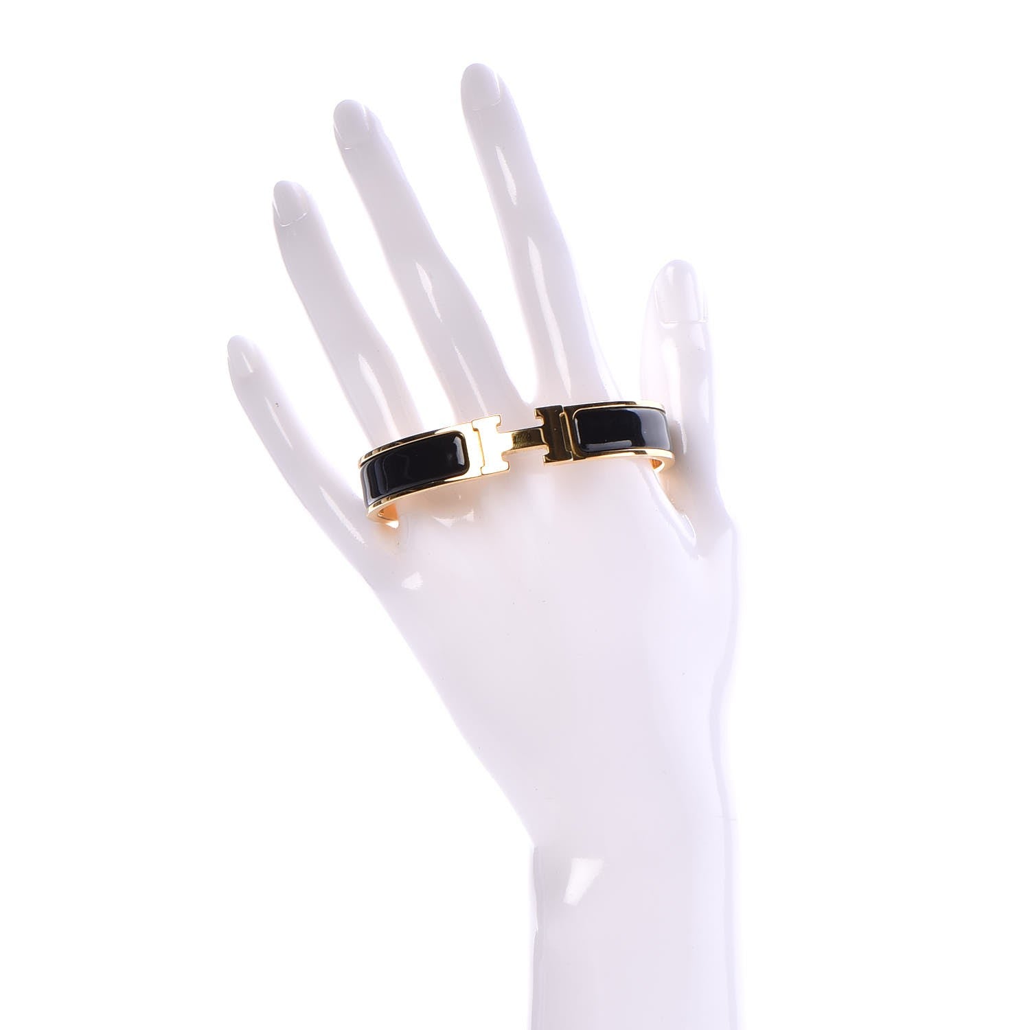 Hermes Enamel Narrow Clic Clac H Bracelet GM Black 2 of 6