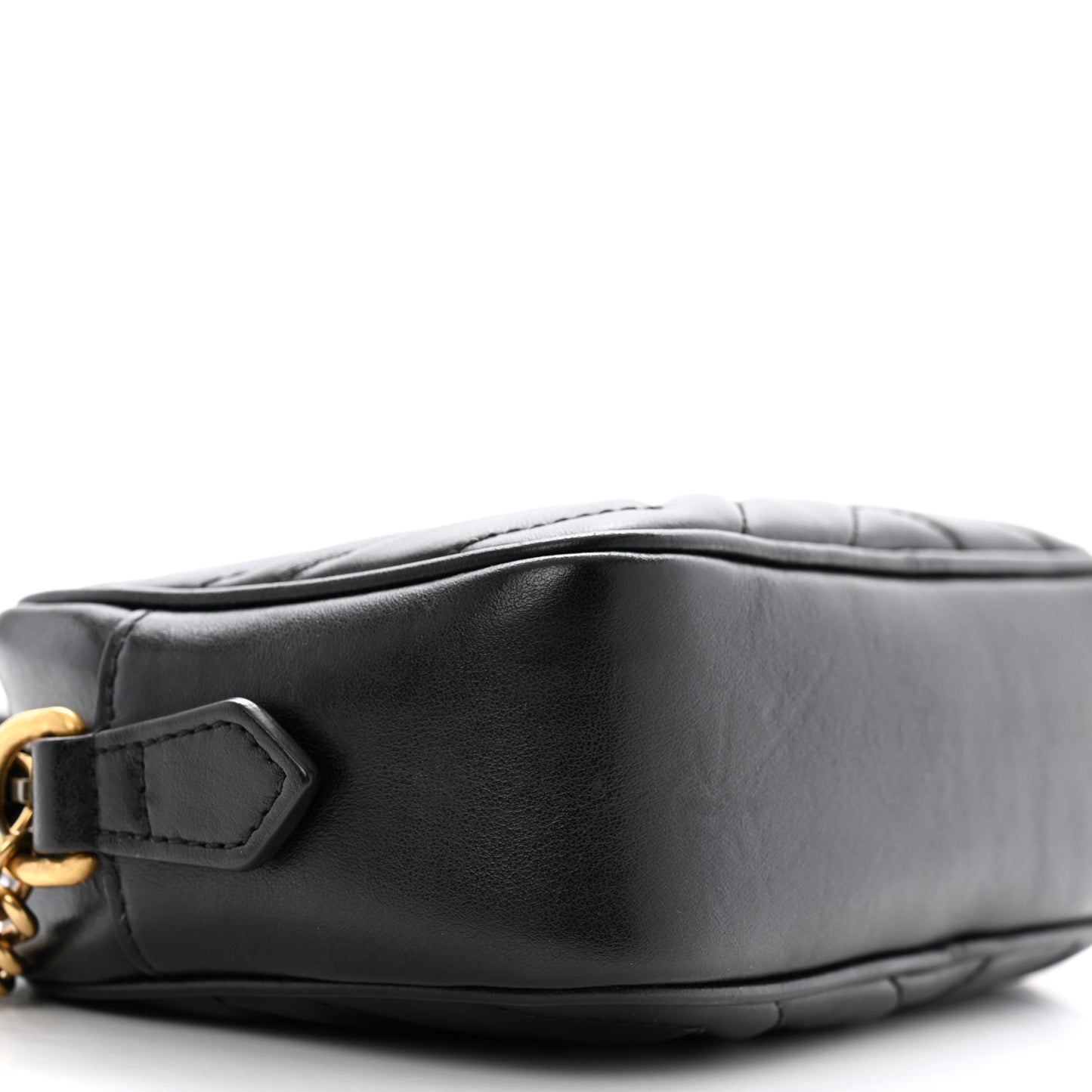 Calfskin Matelasse Mini GG Marmont Chain Shoulder Bag Black