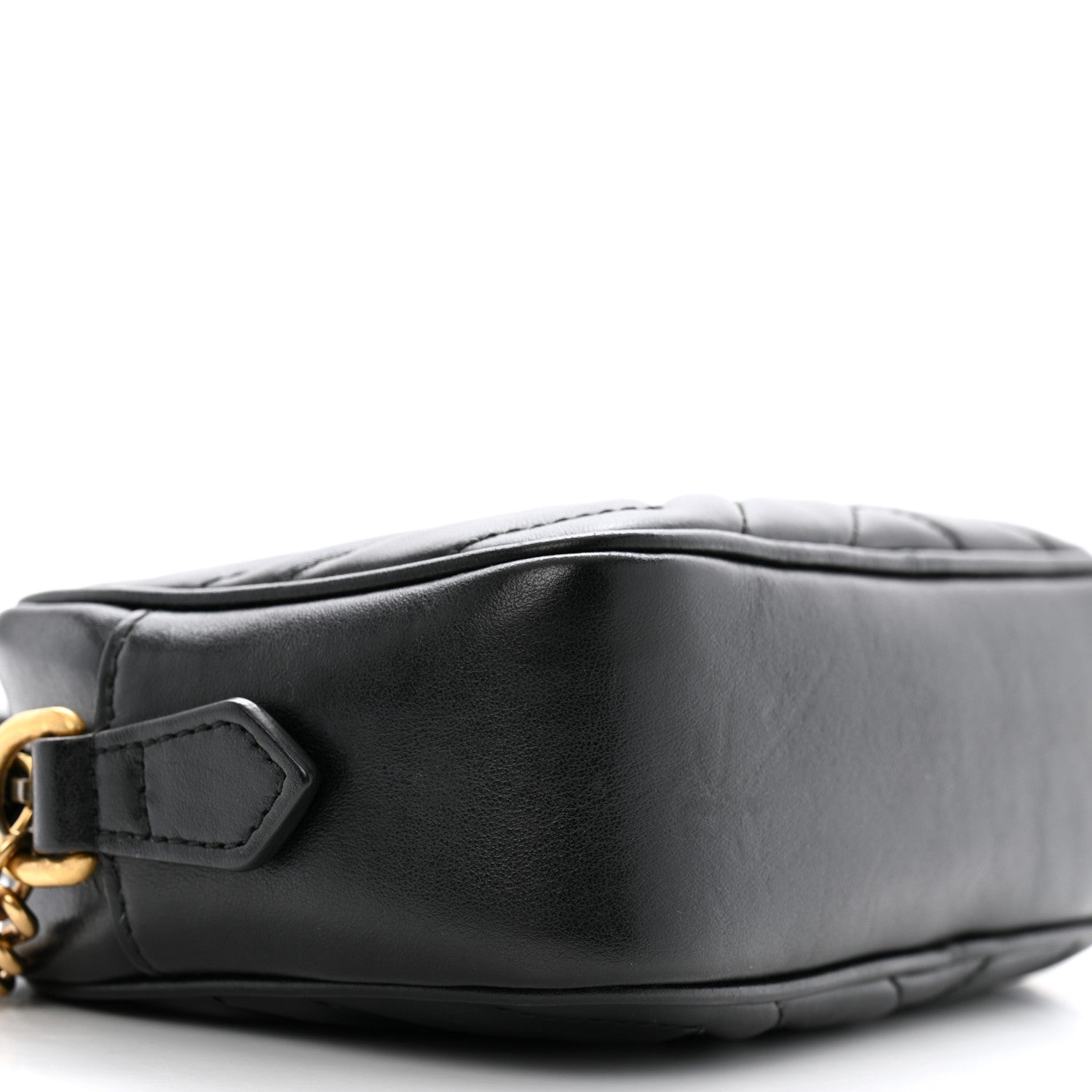 Gucci Calfskin Matelasse Mini GG Marmont Chain Shoulder Bag Black 9 of 10