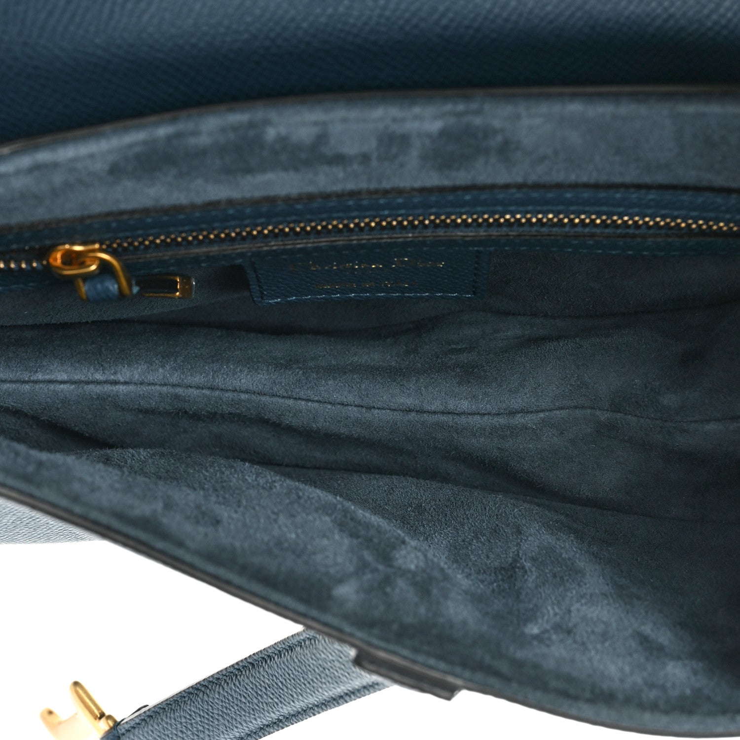 Christian Dior Grained Calfskin Saddle Bag Navy 5 of 9