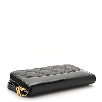 Chanel Aged Calfskin Quilted Small Gabrielle Zip Around Wallet Black 4 of 10