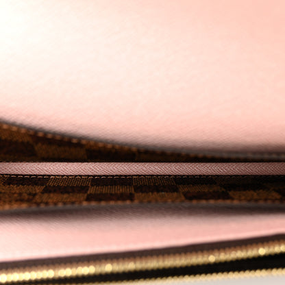 Louis Vuitton Damier Ebene Emilie Wallet Rose Ballerine 5 of 6