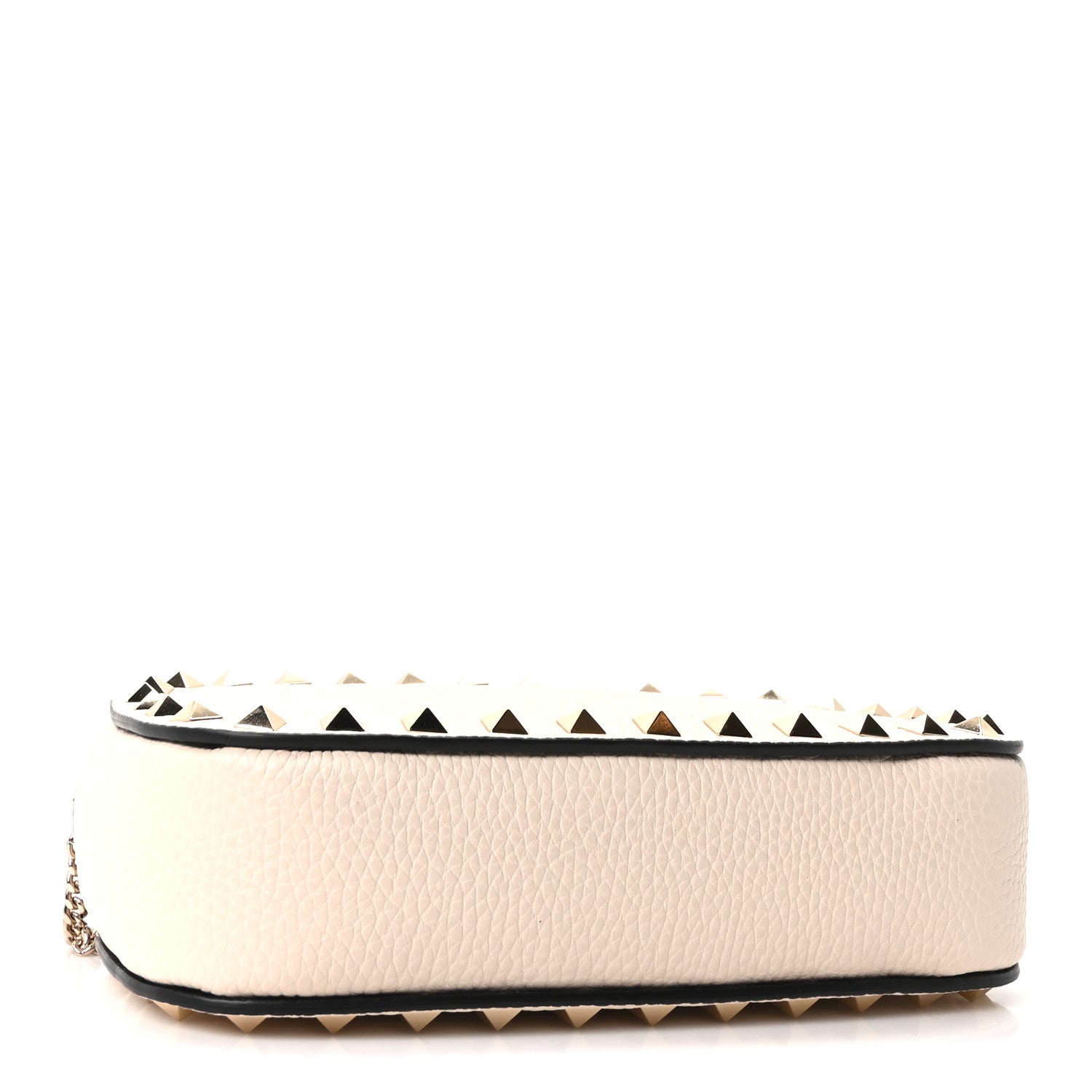 Valentino Garavani Pebbled Calfskin Rockstud Mini Crossbody Chain Bag White 4 of 9