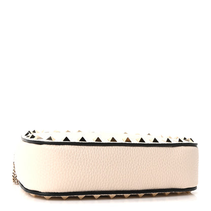 Valentino Garavani Pebbled Calfskin Rockstud Mini Crossbody Chain Bag White 4 of 9