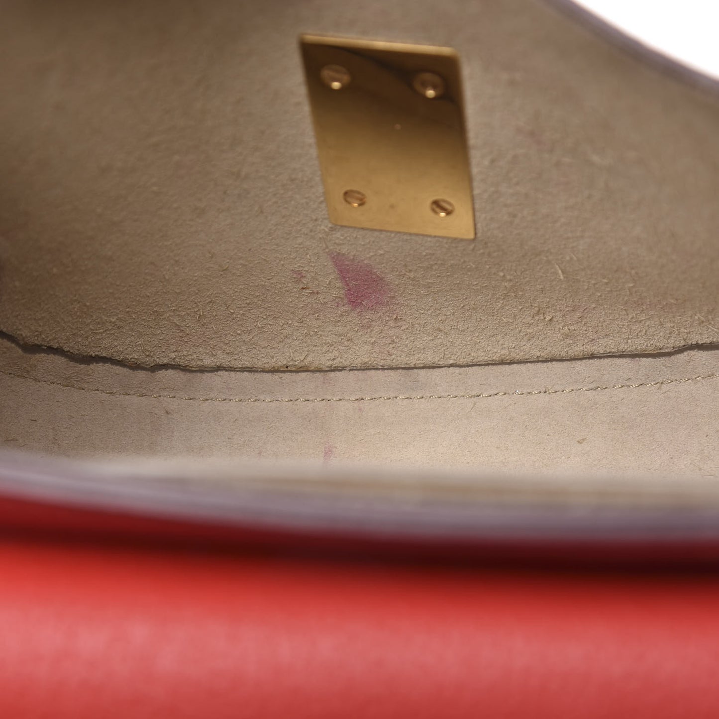 Grained Lambskin Mini Drew Shoulder Bag Plaid Red