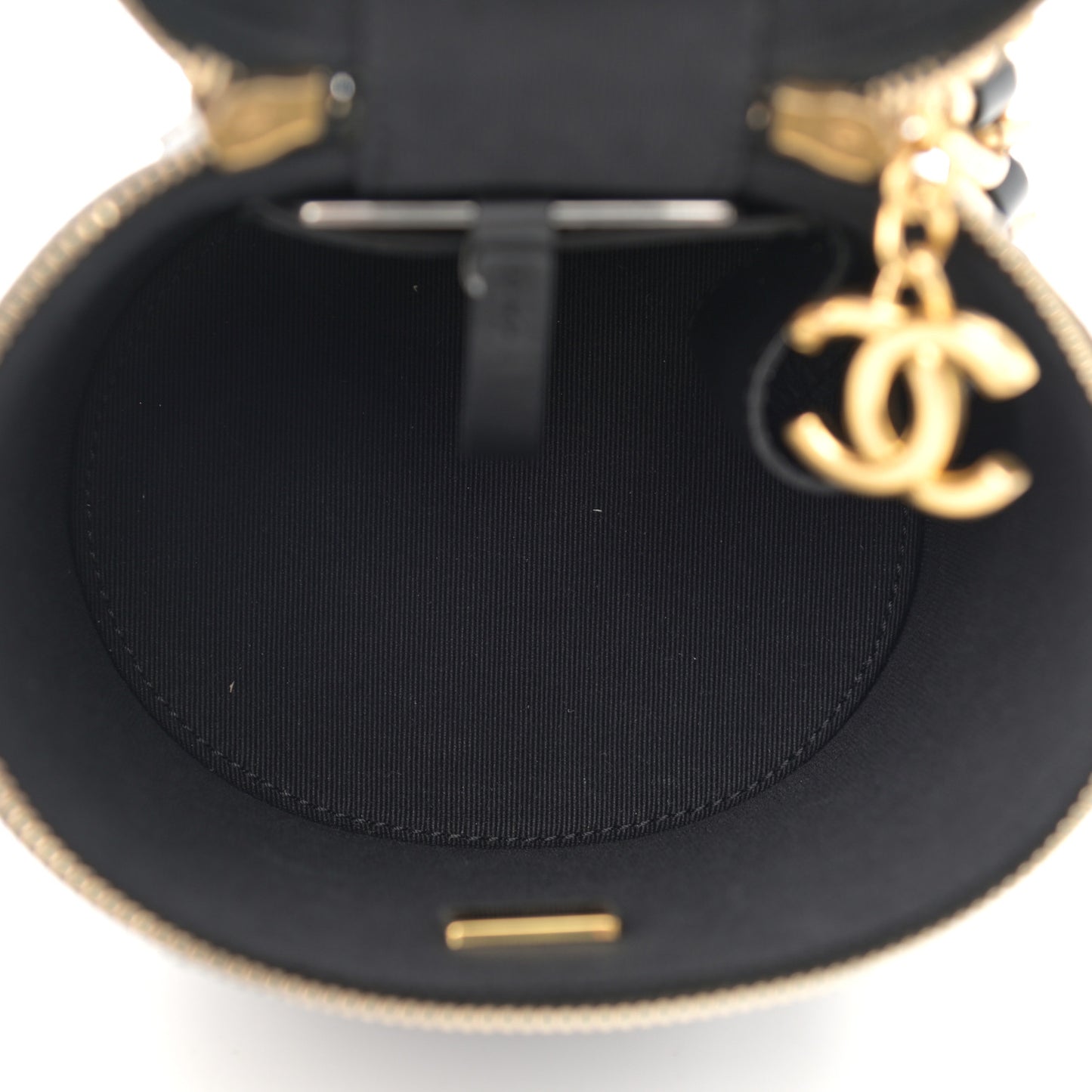 Lambskin Quilted Small Vanity Case Black