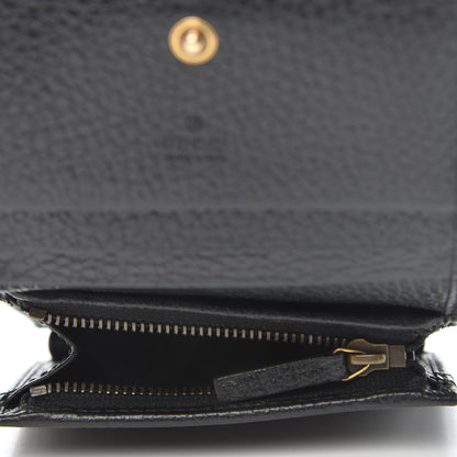Gucci Pebbled Calfskin Butterfly Card Case Black 6 of 11