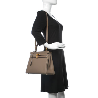 Hermes Togo Kelly Retourne 32 Etoupe 2 of 30