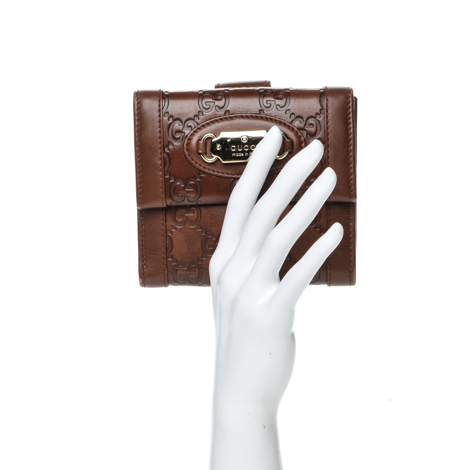Gucci Guccissima French Flap Wallet Brown 2 of 11