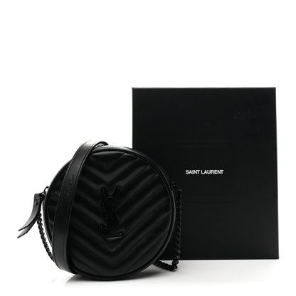 Saint Laurent Calfskin Matelasse Chevron Round Vinyle Camera Bag Black 11 of 11