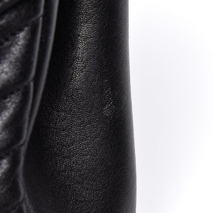 Saint Laurent Sheepskin Matelasse Chevron Monogram Medium Pins College Bag Black 10 of 11