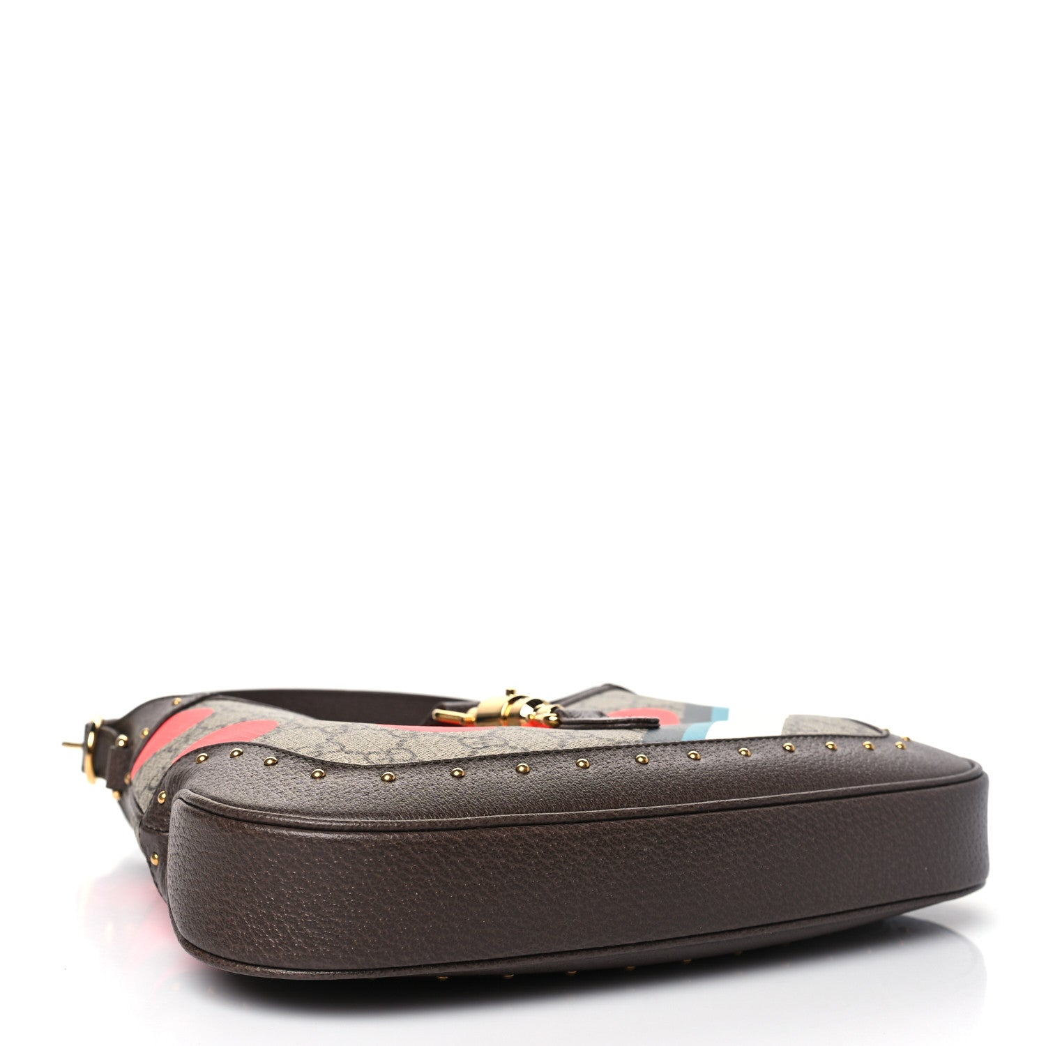 Gucci GG Supreme Monogram Geometric Textured Dollar Calfskin Web Small Jackie 1961 Hobo 4 of 10
