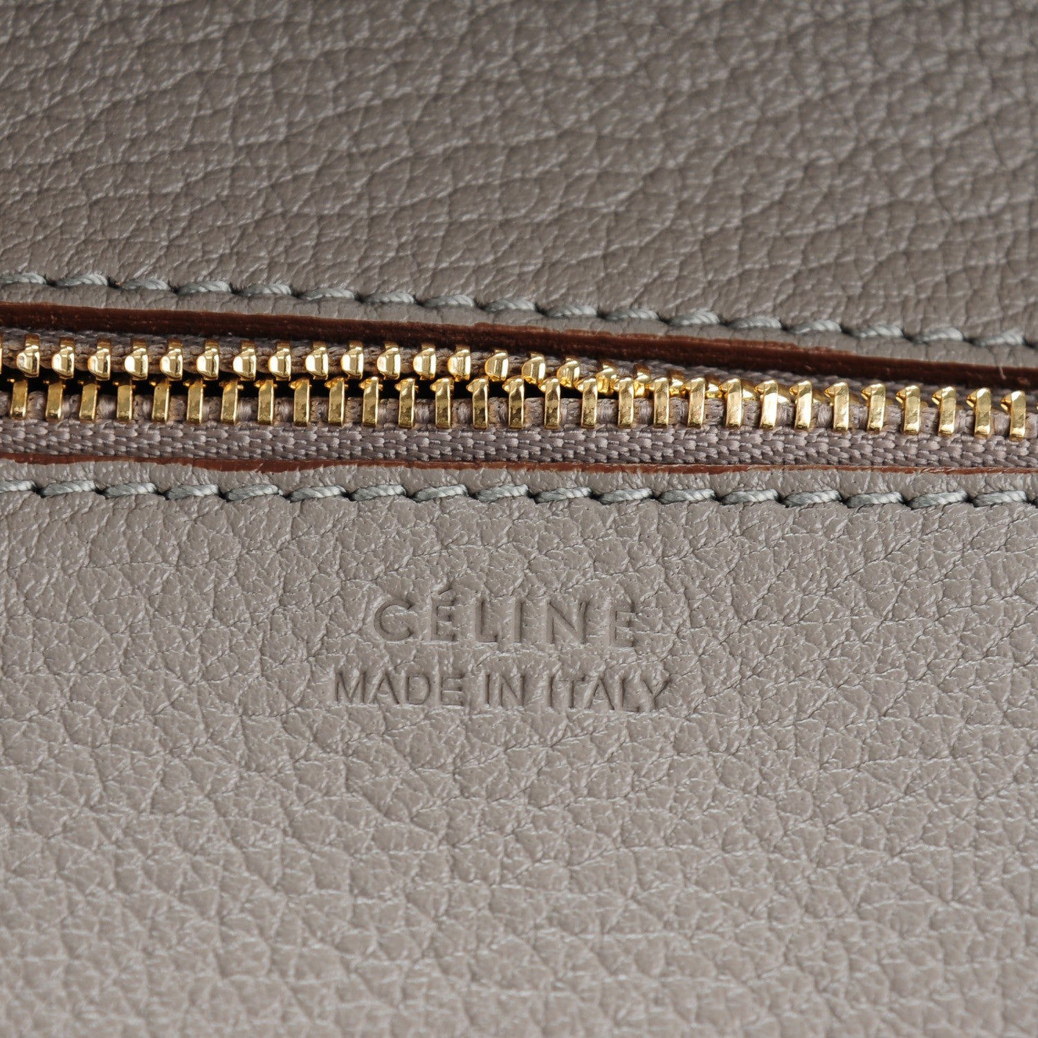Celine Crisped Calfskin Small Tie Tote Medium Grey 9 of 10