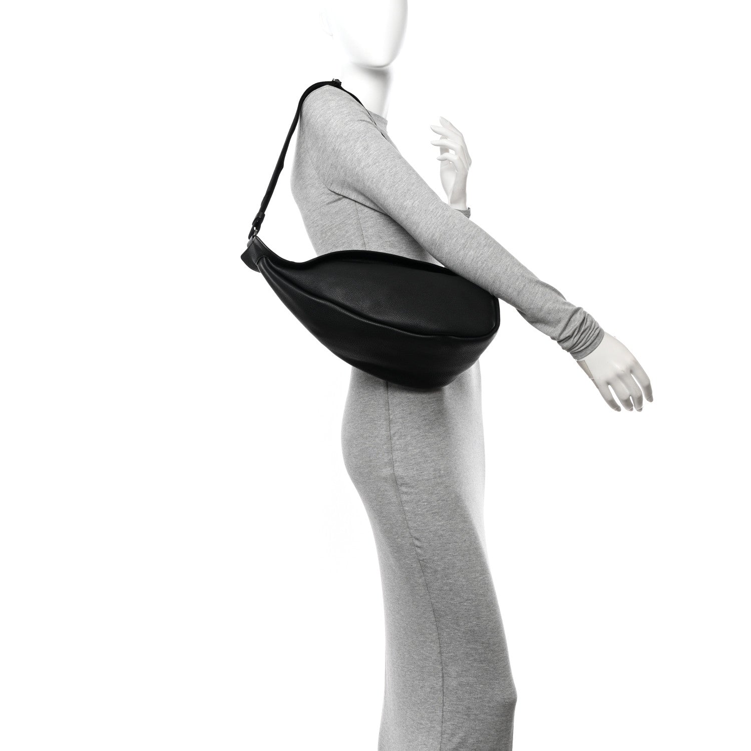 The Row Grained Calfskin Large Slouchy Banana Bag Black 2 of 11