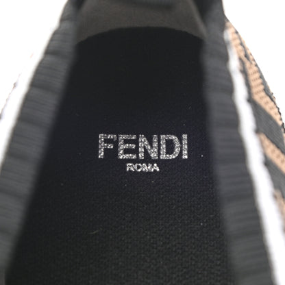 Fendi Stretch Yarn FF Stiff Band Rockoko Sneakers 38 Black White Tobacco 6 of 7