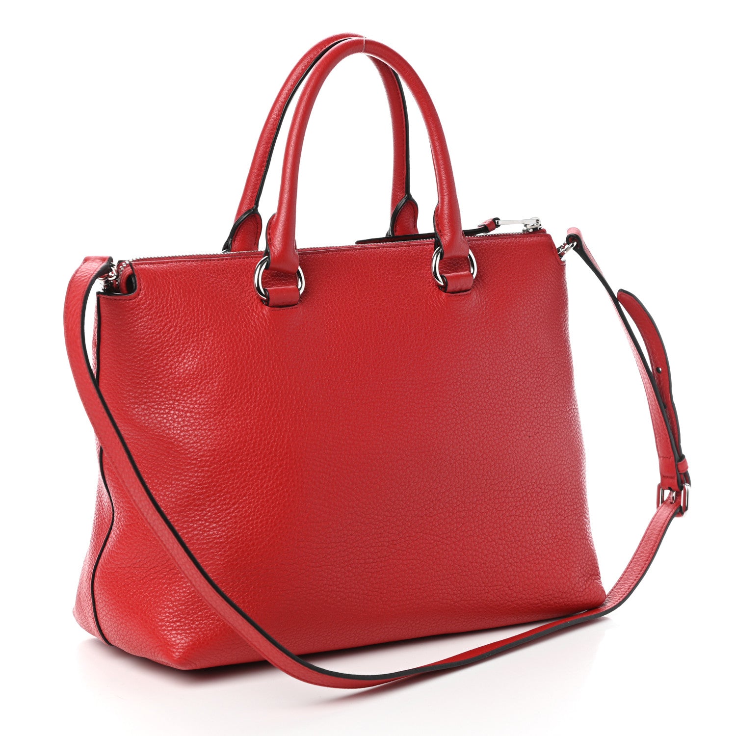 Prada Vitello Phenix Tote Rosso 3 of 9