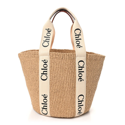 Chloe X MIFUKO Raffia Large Woody Basket Bag White 1 of 9