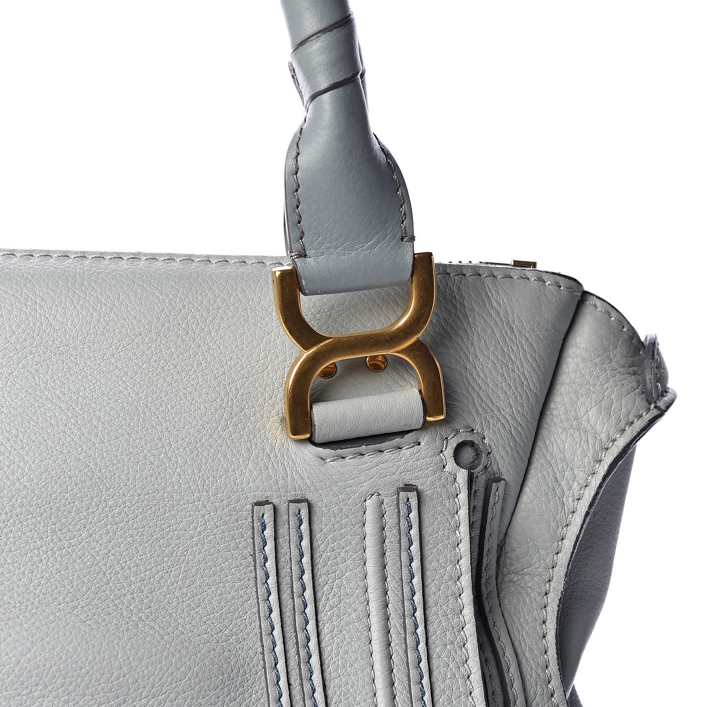 Calfskin Medium Marcie Satchel Icy Blue