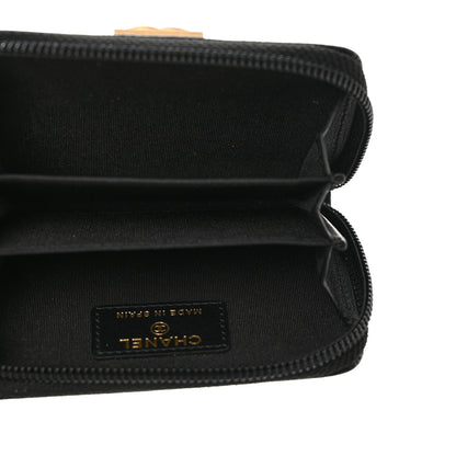 Chanel Caviar Quilted Boy Zip Around Coin Purse Wallet Black 4 of 7