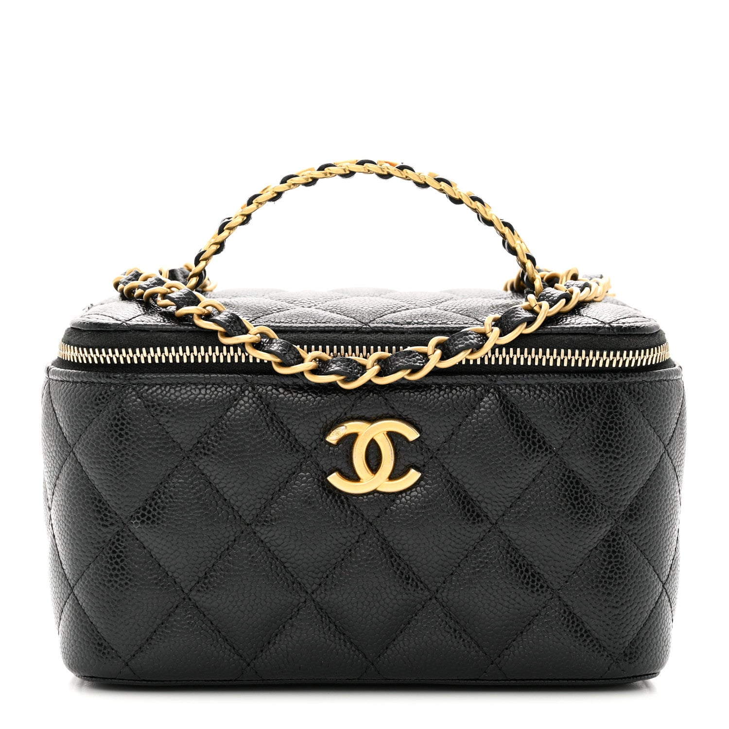 Chanel Shiny Caviar Quilted Pick Me Up Vanity Case Black 1 of 17