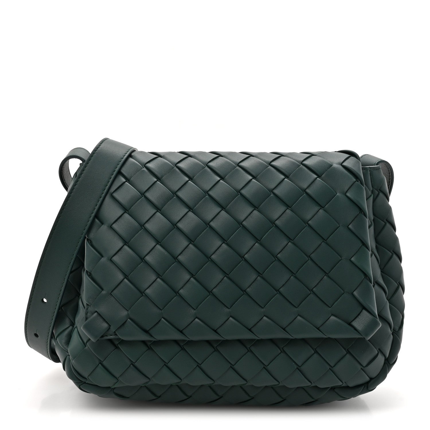 Bottega Veneta Nappa Intrecciato Small Cobble Messenger Bag Emerald Green 1 of 11