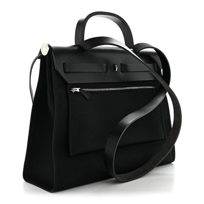 Hermes Military Toile Vache Hunter Herbag Zip PM 31 Black 4 of 15