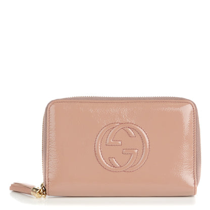 Gucci Patent Medium Soho Zip Around Wallet Dark Cipria 1 of 8