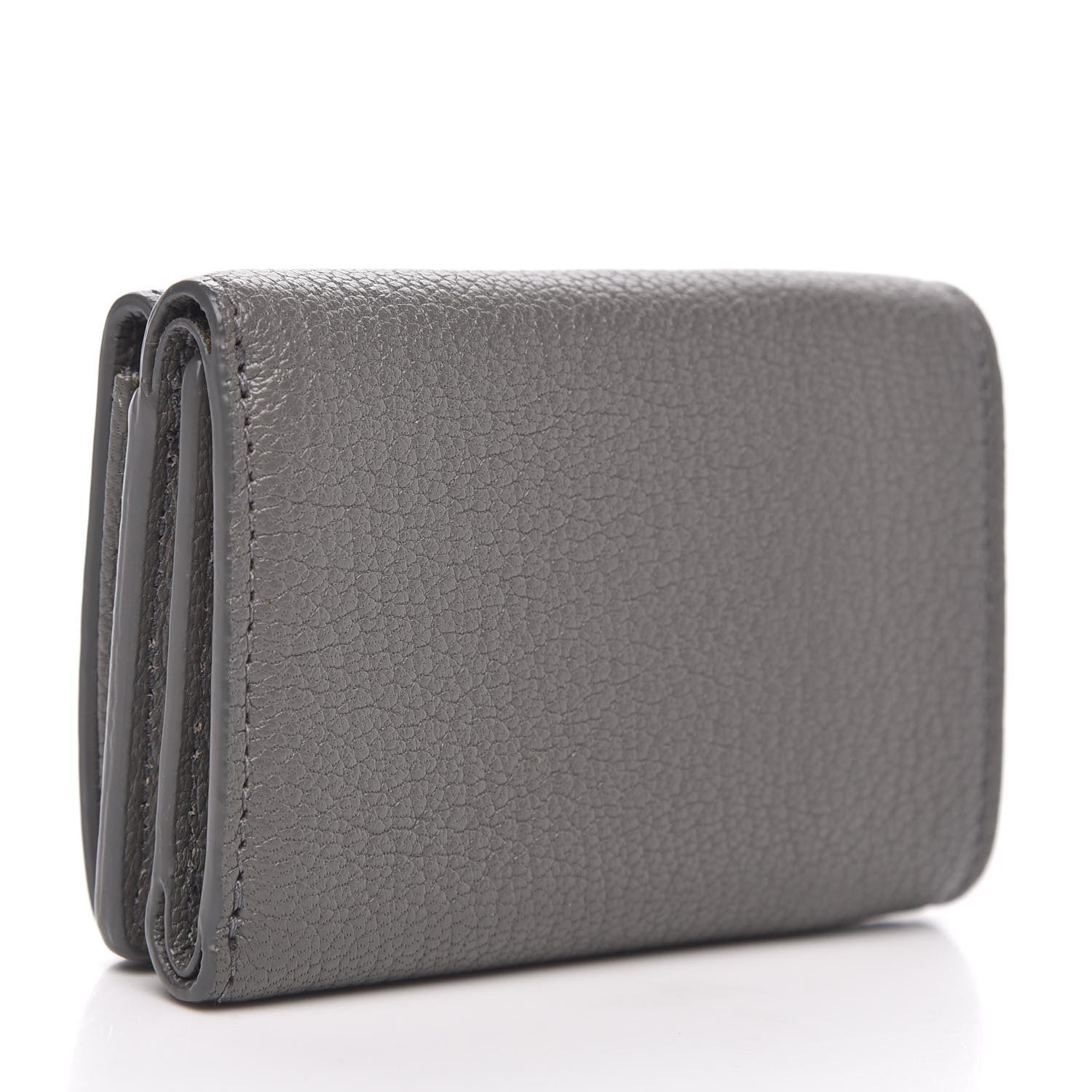 Balenciaga Chevre Gold Hardware Metallic Edge Card Case Gris Acier 3 of 8
