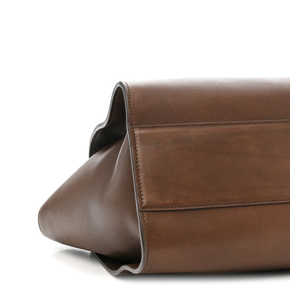 The Row Polished Saddle Calfskin Marlo 14 Deep Brown 8 of 10