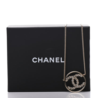 Chanel Baguette Crystal High Society CC Pendant Necklace Gold 6 of 6