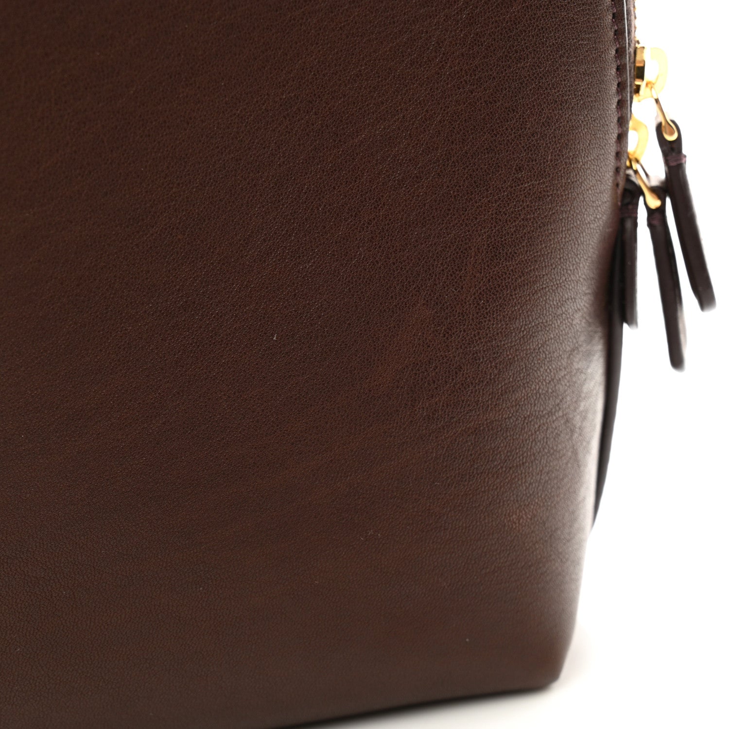 The Row Polished Saddle Calfskin Ellie Clutch Burgundy 8 of 9