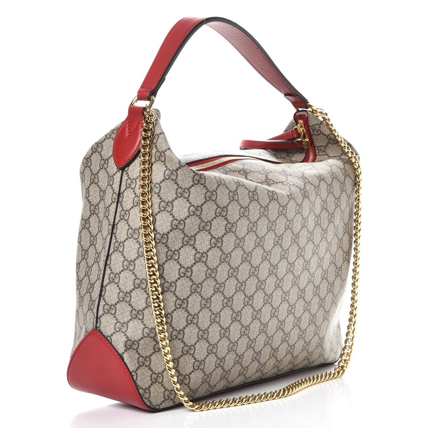 GG Supreme Monogram Large Linea A Hobo Red