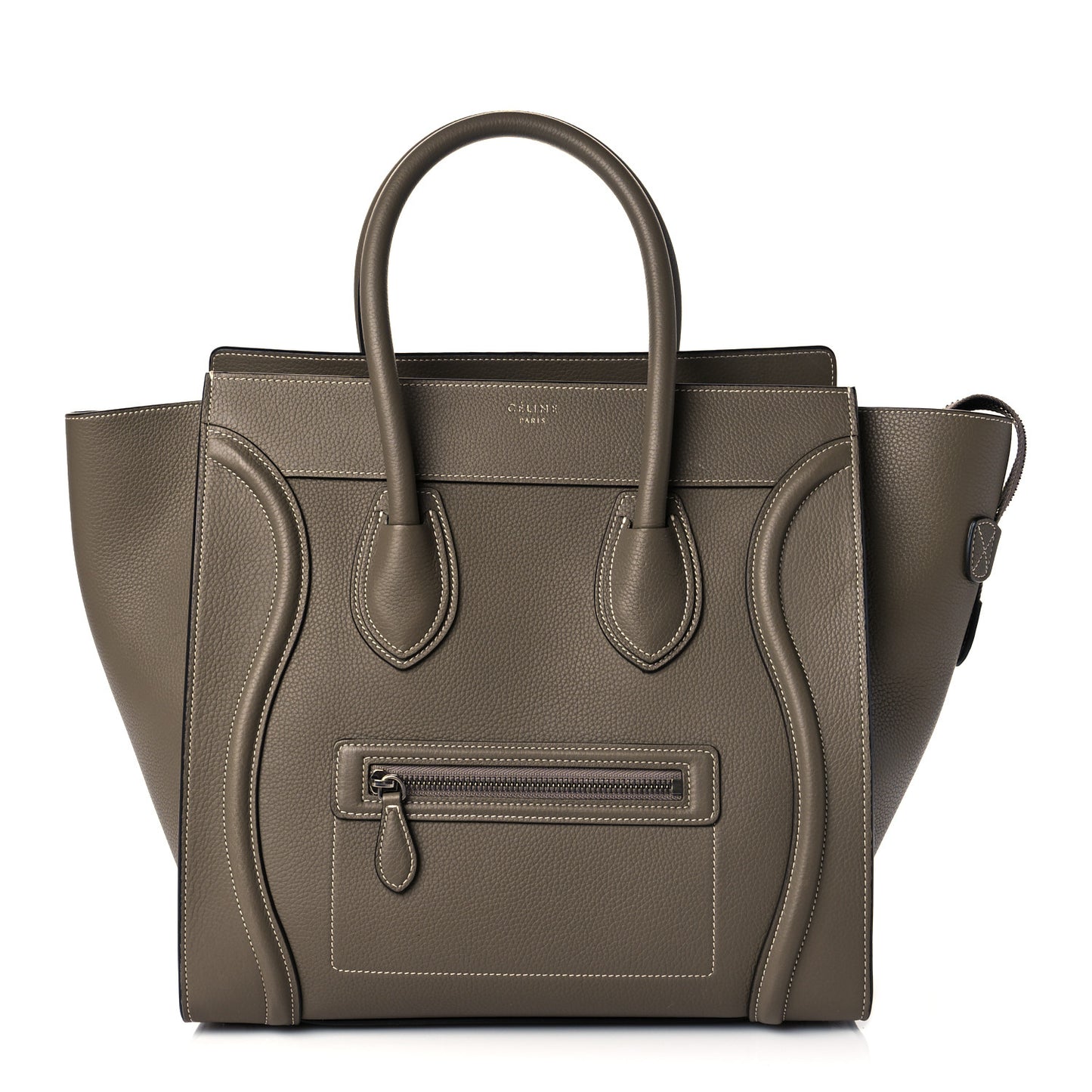 Drummed Calfskin Mini Luggage Bag Souris