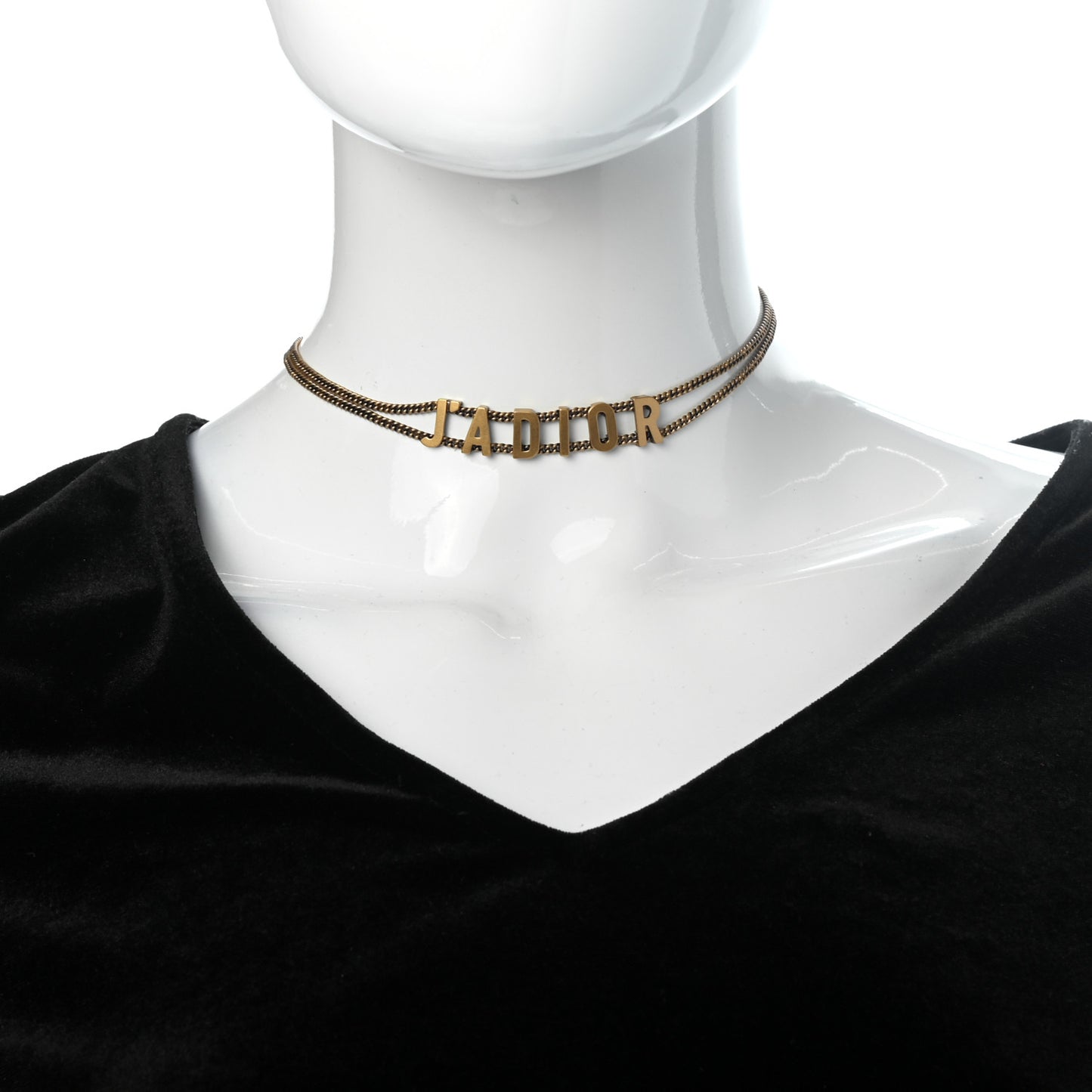 Metal J'Adior Choker Necklace Aged Gold