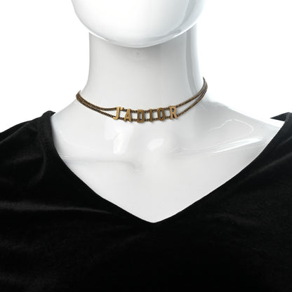 Christian Dior Metal J'Adior Choker Necklace Aged Gold 2 of 4