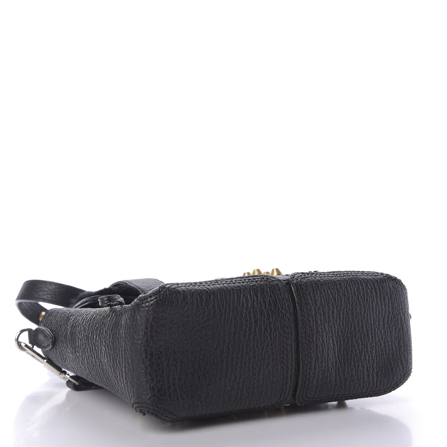 3.1 Phillip Lim 3.1 Textured Calfskin Shearling Studded Mini Pashli Satchel Black 4 of 8
