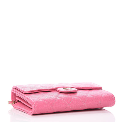 Chanel Caviar Quilted Clutch With Chain Pink 4 of 11