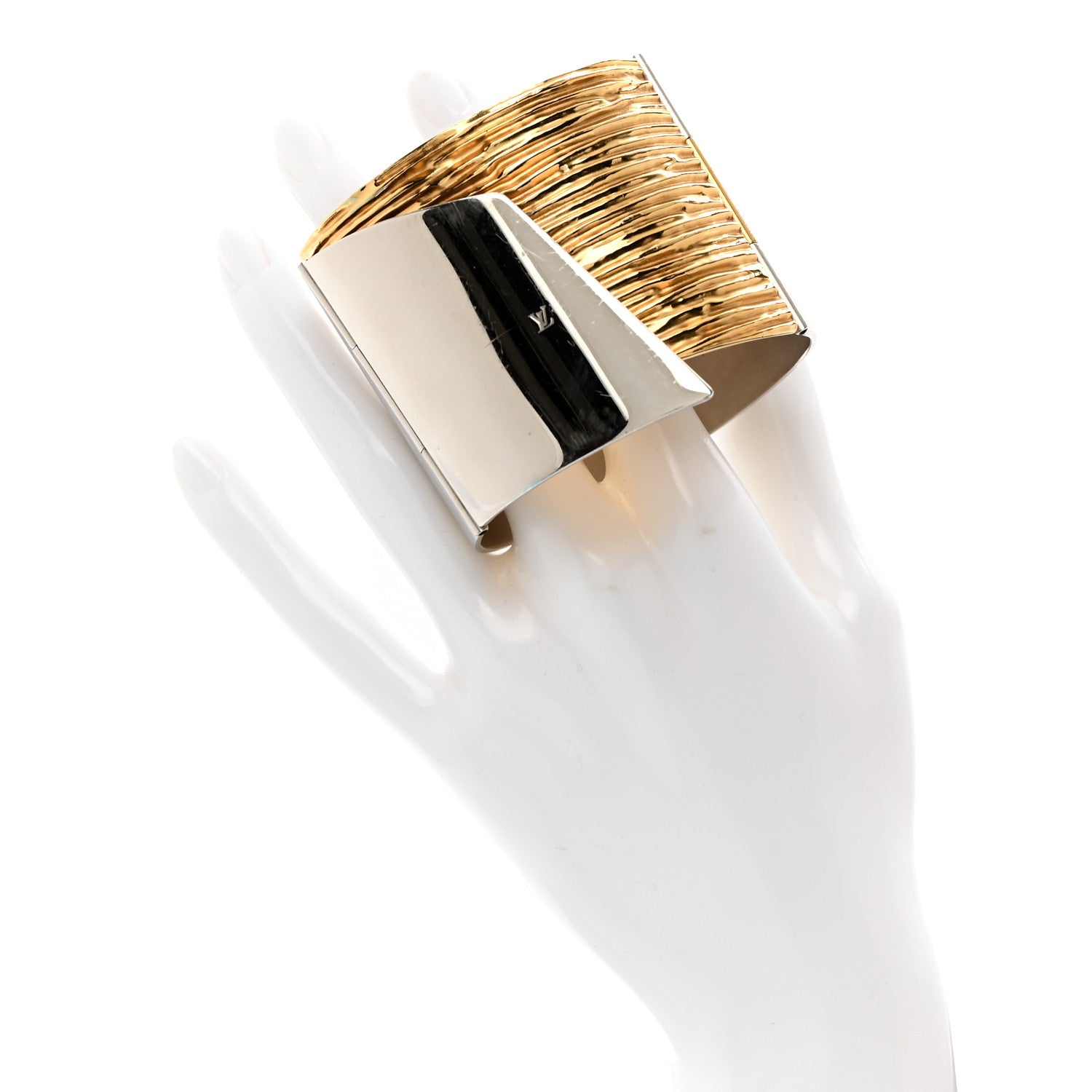Louis Vuitton Metal My Epi Manchette Cuff Gold Silver 2 of 4