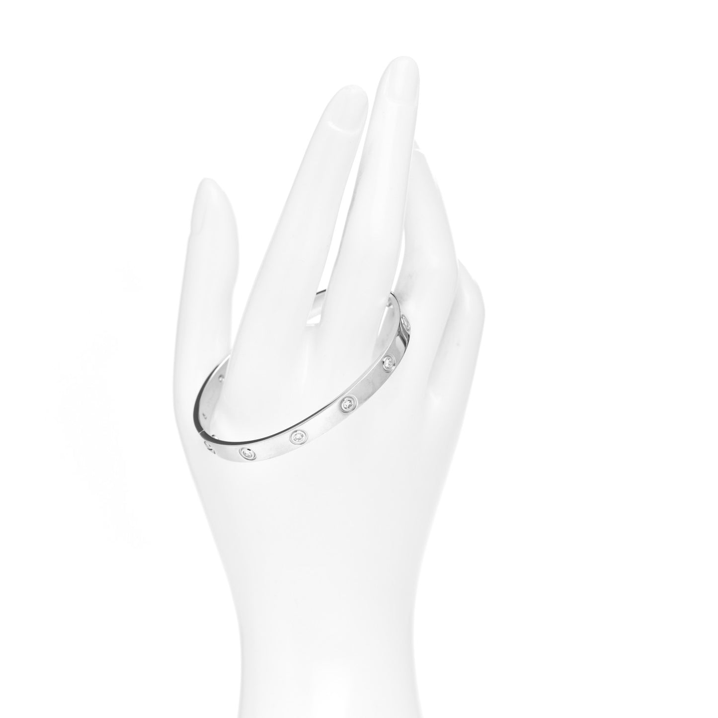 18K White Gold 10 Diamond LOVE Bracelet 18