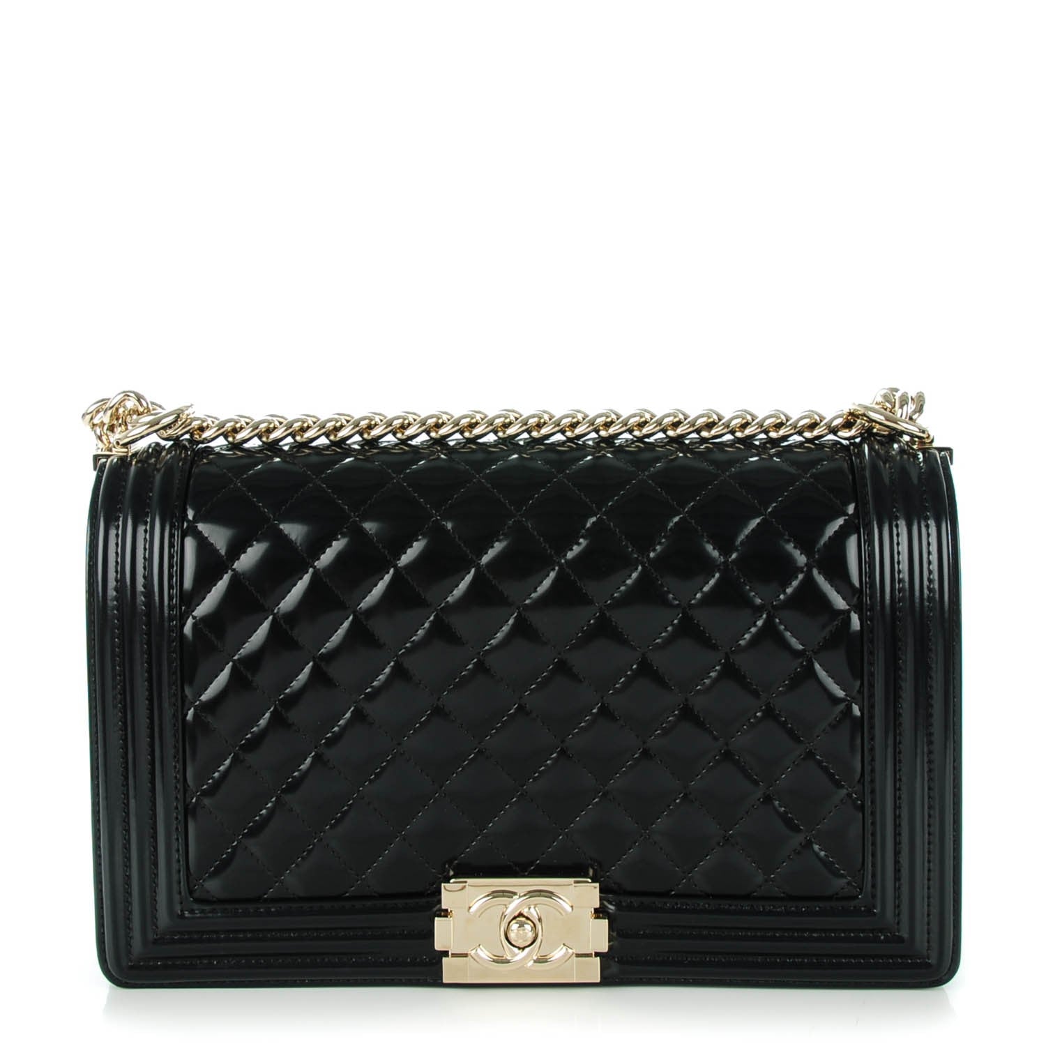 Chanel Iridescent Calfskin Quilted Medium Boy Flap Black 1 of 7