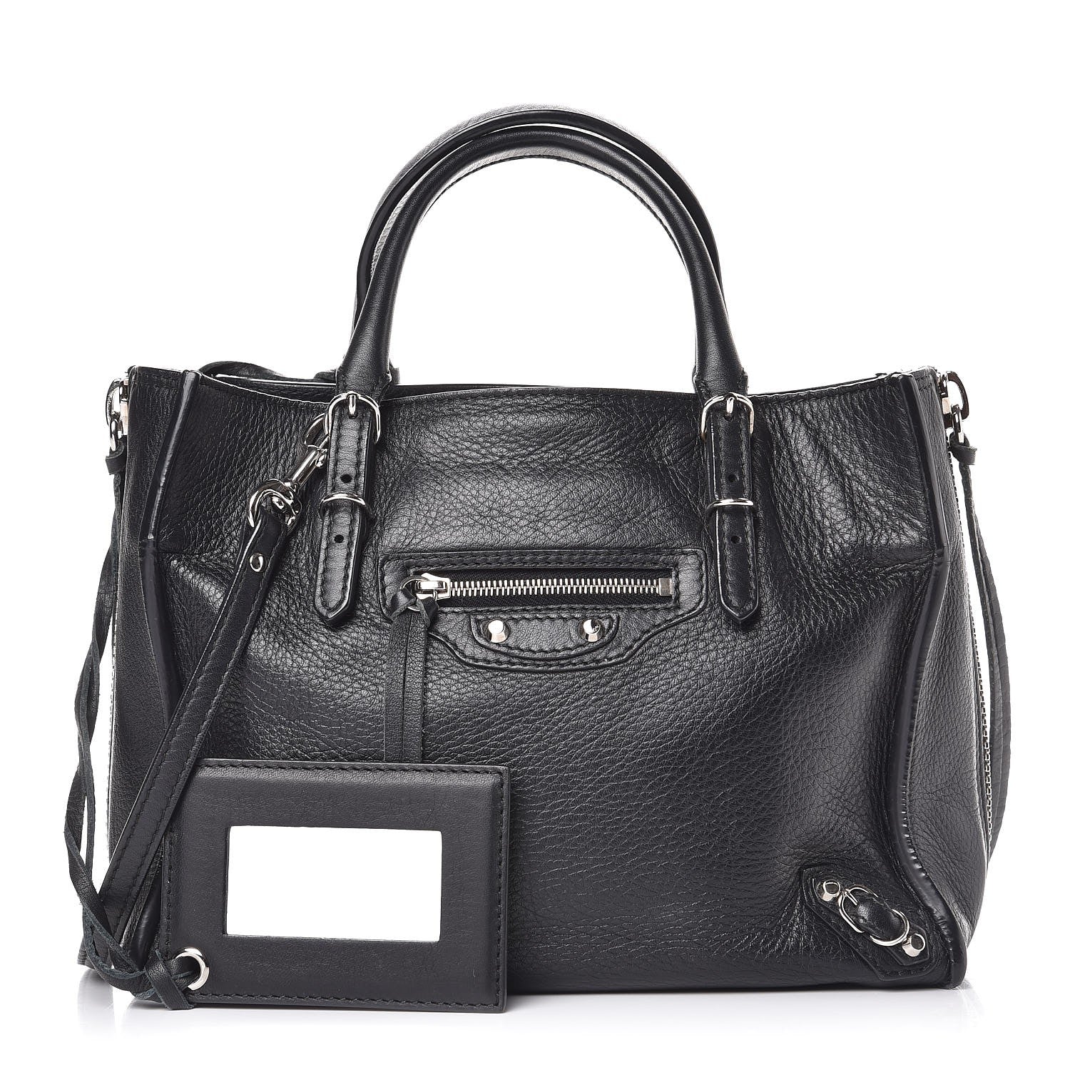 Balenciaga Grained Calfskin Papier Mini A4 Zip Around Tote Black 2 of 15
