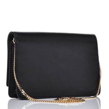 Fendi Vitello Flamingo Tube Wallet on Chain Black 3 of 11