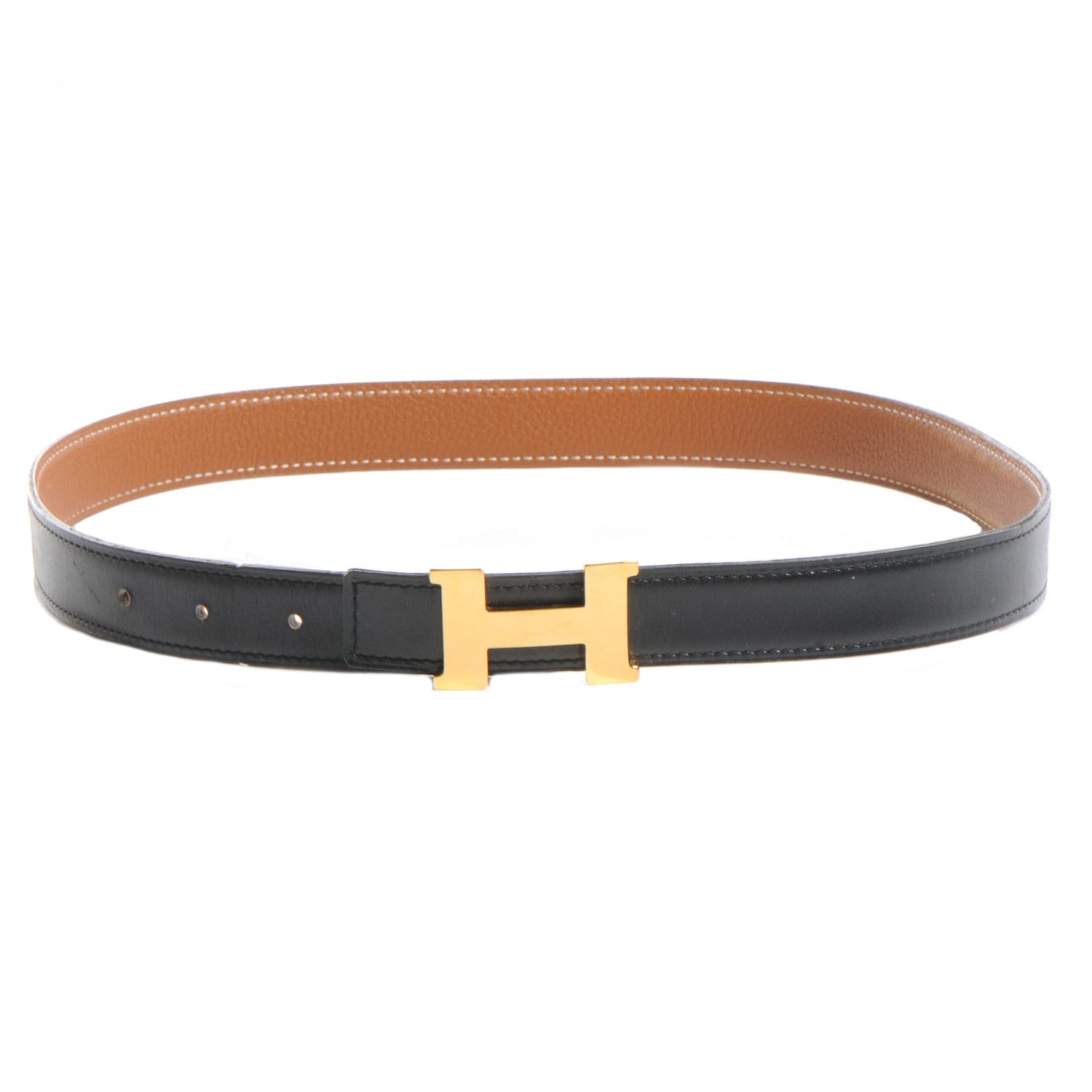 Hermes Box Togo Constance 24mm H Belt 70 Black Gold 1 of 5